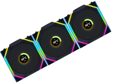 Lian Li UNI FAN SL Wireless LCD 120 Reverse Blade Triple Pack